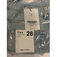 REFORMATION WOMEN'S CARY LOW RISE SLOUCHY WIDE LEG JEAN YARRA WASH SZ 28 NWT