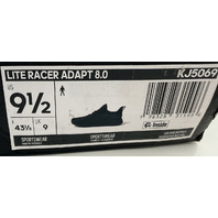 ADIDAS LITE RACER ADAPT 8.0 KJ5069 MENS SIZE 9.5 EU 43 1/3 BLACK SNEAKERS