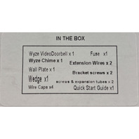 WYZE WVDB1WC1 VIDEO DOORBELL WITH CHIME WB FRONT DOOR SECURITY