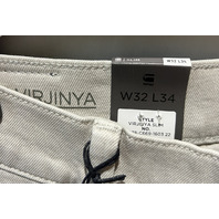 G-STAR VIRJINYA SLIM STRETCH DENIM JEANS WHITEBAIT D21078-C669-1603 22 32W X 34L
