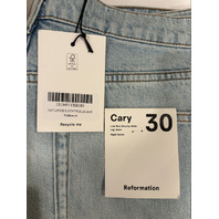 REFORMATION WOMEN'S CARY LOW RISE SLOUCHY WIDE LEG JEAN YARRA WASH SZ 30 NWT
