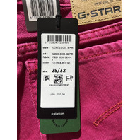 G-STAR JUDEE LOOSE WOMEN FUCHSIA RED LOW WAIST LOOSE JEANS 25WX32L