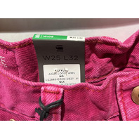 G-STAR JUDEE LOOSE WOMEN FUCHSIA RED LOW WAIST LOOSE JEANS 25WX32L