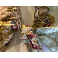 CAMILLA THE QUEENS QUATERS TIE FRONT PUFF SLEEVE TOP SZ: XL/XXL $650 TOPE044