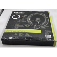 VIVITAR 18" LED RING LIGHT SET WHITE 36" TRIPOD STAND CARRYING CASE AND MOUNT