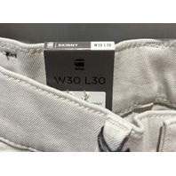 G-STAR SHAPE SKINNY SUPERSTRETCH WHITEBAIT JEANS 30W X 30L