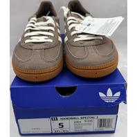 ADIDAS HANDBALL SPEZIAL J KI4016 YOUTH SIZE 5 BROWN AND WHITE CASUAL SNEAKERS