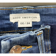 GOOD AMERICAN GOOD FLARE TROUSER HEM MATERNITY COLOR BLUE363 SIZE 00/24 GF367TM