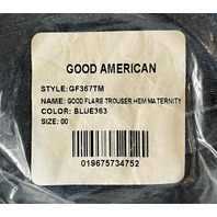 GOOD AMERICAN GOOD FLARE TROUSER HEM MATERNITY COLOR BLUE363 SIZE 00/24 GF367TM