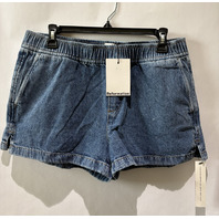 REFORMATION WOMEN'S THEO LOW RISE 2.5" PULL ON DENIM SHORT CHRISSIE WASH MEDIUM