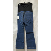 GOOD AMERICAN GOOD FLARE TROUSER HEM MATERNITY COLOR BLUE363 SIZE 10/30 GF367TM