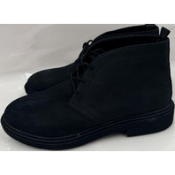 ALDO TORRO 001-001-031 17258814 MENS SIZE 12 EU 45 BLACK LEATHER CHUKKA BOOTS