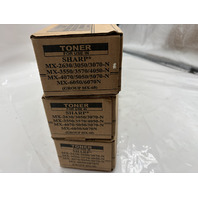 LOT OF 3 TONER CARTRIDGE GROUP-MX-60 BLACK FOR SHARP MX-2630, 3050, 3070, 3550