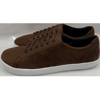 BIRCHBURY BRAMFORD MENS SIZE 14 WALNUT BROWN WIDE TOE BAREFOOT LEATHER SNEAKERS