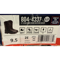 THOROGOOD 804-4337 11" STUD HORSE WORK WESTERN COMPOS TOE MENS SZ 9.5 2E BOOTS