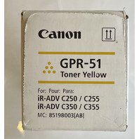CANON GENUINE TONER CARTRIDGE GPR-51 YELLOW TONER FOR C250 / C225 / C350 / C355
