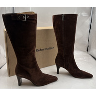 REFORMATION WOMEN'S TATYANA SUEDE KNEE BOOT COLOR ESPRESSO 1318910ESP SIZE 9.5