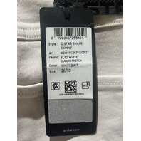 G-STAR SHAPE SKINNY SUPERSTRETCH WHITEBAIT SKINNY JEANS 26W X 30L