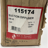 BELL & GOSSETT 115174 SUCTION DIFFUSER DB-3Z 3X2 NEW COLOR RED