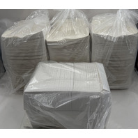 PACK OF 400 KARI-OUT 1508487 WHITE PAPER JUMBO HOT DOG HINGED CLAMSHELL BOXES