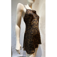 ARITZIA TEN CONFESSION MICRO SLIP SATIN DRESS CELLO BROWN BLACK 131837 SIZE 4