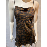 ARITZIA TEN CONFESSION MICRO SLIP SATIN DRESS CELLO BROWN BLACK 131837 SIZE 4
