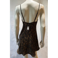 ARITZIA TEN CONFESSION MICRO SLIP SATIN DRESS CELLO BROWN BLACK 131837 SIZE 4