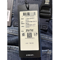 G-STAR LHANA SKINNY WOMENS JEANS ANTIQUE FOREST BLUE RESTORED 25W X 32L