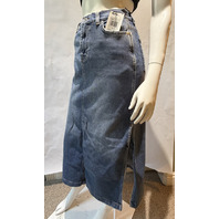 7 FOR ALL MANKIND WOMEN'S SLIM EVOLUTION MEDIUM WASH JEAN SKIRT SIZE 24 7R906A50