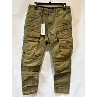 G STAR MEN'S ROVIC ZIP 3D REGULAR TAPER PANTS IN DARK OLIVE SIZE 33/34 MSRP 190$