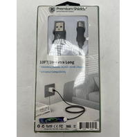 LOT OF 5 PREMIUM SHIELDZ USB TYPE-C CABLE FOR FAST CHARGING 10FT CABLE BLACK