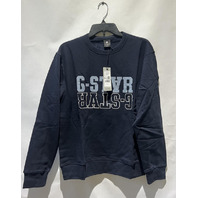G-STAR LOGO SWEATSHIRT MU HODSON SWEATER IN COLOR SALUTE SIZE SMALL S DARK BLUE