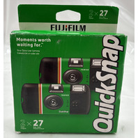 FUJIFILM QUICKSNAP ONE-TIME USE CAMERA 2 CAMERAS W 27 EXPOSURES EACH 54 TOTAL