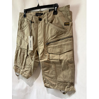 G-STAR MEN'S ROVIC ZIP 3D REGULAR TAPER SHORTS IN DUNE SIZE 33/30 MSRP 110$