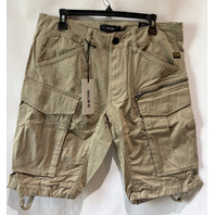 G-STAR MEN'S ROVIC ZIP 3D REGULAR TAPER SHORTS IN DUNE SIZE 33/30 MSRP 110$