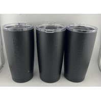LOT OF 3 BLACKOUT COFFEE CO 20OZ TUMBLER PREMIUM INSULATED DRINKWARE MATTE BLACK