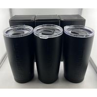 LOT OF 3 BLACKOUT COFFEE CO 20OZ TUMBLER PREMIUM INSULATED DRINKWARE MATTE BLACK