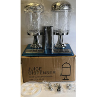4.4 GALLON DUAL HEADED STAINLESS STEEL JUICE DISPENSER W/ SPIGOT TRAY & ICE CORE