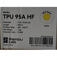 BAMBU LAB TPU 95A HF 1KG YELLOW 3D PRINTING FILAMENT FOR BAMBU REUSABLE SPOOL