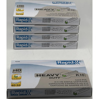  LOT OF 5 RAPID HEAVY DUTY K10 HD STAPLE CARTRIDGE 5X210 PCS.