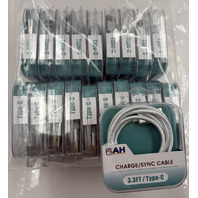 LOT OF 19 AH BRANDS 3.3FT TYPE C TO SYNC CABLE STURDY CABLE GRAY