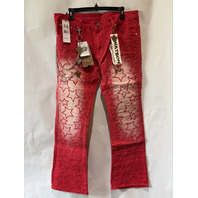 WATSON LUXE MEN'S RED STAR KNEE FADED JEANS SIZE 36 WTSN021-DNM-02 BNWT