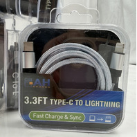 19* AH BRANDS 3.3FT USB TYPE C FOR APPLE CABLE STURDY CABLE GRAY
