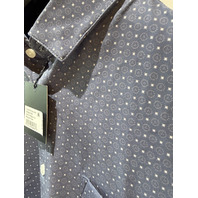 MIZZEN+MAIN MEN'S LEEWARD SS DRESS SHIRT COASTAL PRINT TBU69-CFM SZ MEDIUM TRIM