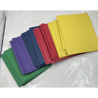 LOT OF 50 BLUE SUMMIT SUPPLIES 2 POCKET PAPER FOLDER WITH PRONGS MULTICOLOR