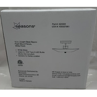 QTY 6 SEASONS 323000 12" 2-LIGHT GLASS SQUARE WHITE FINISH FLUSH MOUNT FIXTURE