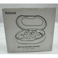 ROLOSAR Q76 TRUE WIRELESS EARBUDS IN BLACK 50 HOUR PLAYTIME 2 HOUR CHARGE