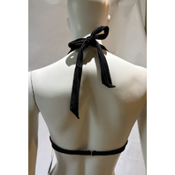 L*SPACE WOMEN'S ISA BIKINI TOP RIBBED FABRIC IN BLACK EOIST25 SIZE SMALL S