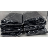 8 PACK HENEGER 90" X 156" BLACK RECTANGULAR POLYESTER WASHABLE TABLECLOTHS