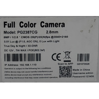 HD POE PG2387CG-28 8MP FULL COLOR NETWORK CAMERA 2.8MM TRUE DAY & NIGHT WHITE
